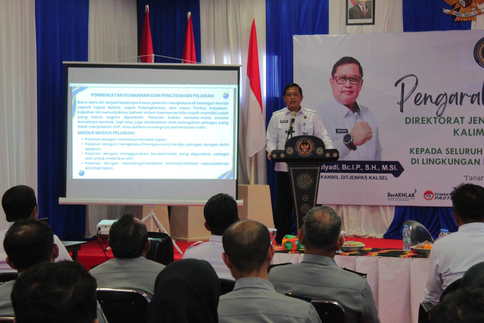 Kunjungi Lapas Batulicin, Kakanwil Dirjenpas Kalsel Tekankan Integritas