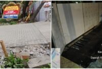 Foto: Kolase Jembatan dan Pagar Milik MXL Ground (Tennis dan Padel Club) dibangun di atas Taman Fasum